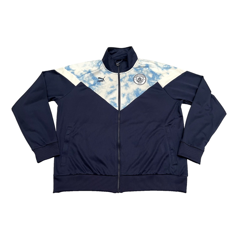 PUMA Manchester City Soccer MCFC Iconic MCS Mesh Track Jacket XL Blue Full Zip
